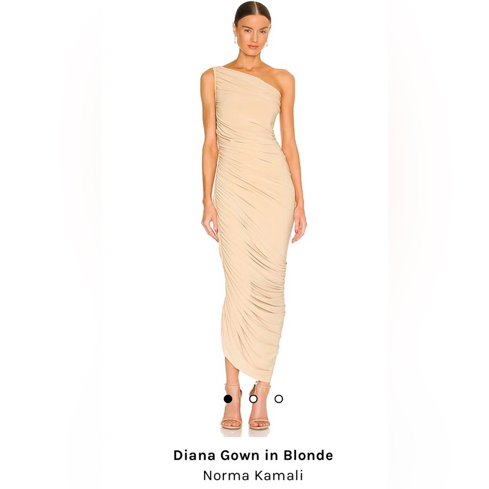 *REVOLVE* Norma Kamali Diana Gown Tan Champagne Cream Blonde Flattering